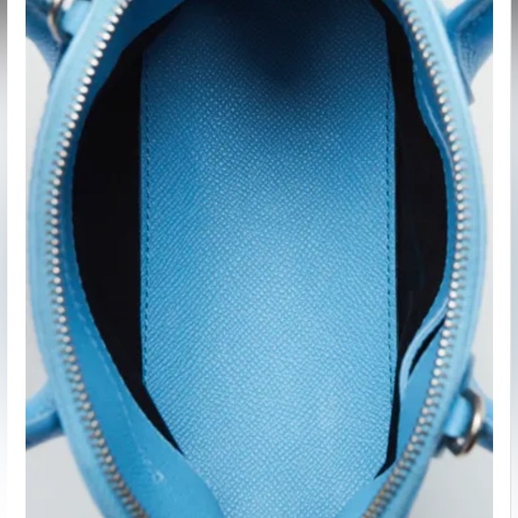 XXS Light Blue Pebbled Balenciaga Logo CrossBody bag - Picture 7 of 16